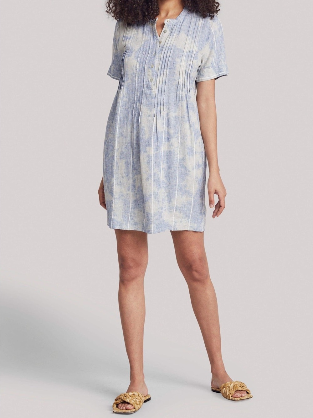 Faherty Gemina Linen Dress in Sky